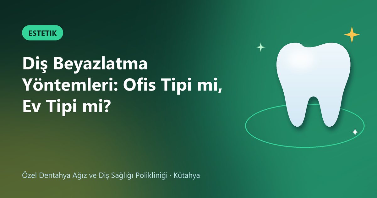 Diş Beyazlatma Yöntemleri: Ofis Tipi mi, Ev Tipi mi? – Dentahya Diş blog kapak görseli