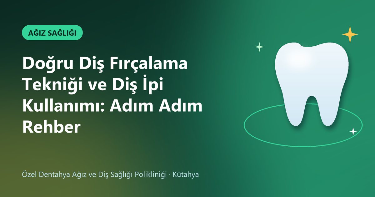 Doğru Diş Fırçalama Tekniği ve Diş İpi Kullanımı: Adım Adım Rehber – Dentahya Diş blog kapak görseli