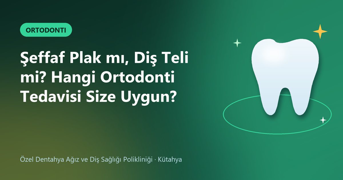Şeffaf Plak mı, Diş Teli mi? Hangi Ortodonti Tedavisi Size Uygun? – Dentahya Diş blog kapak görseli